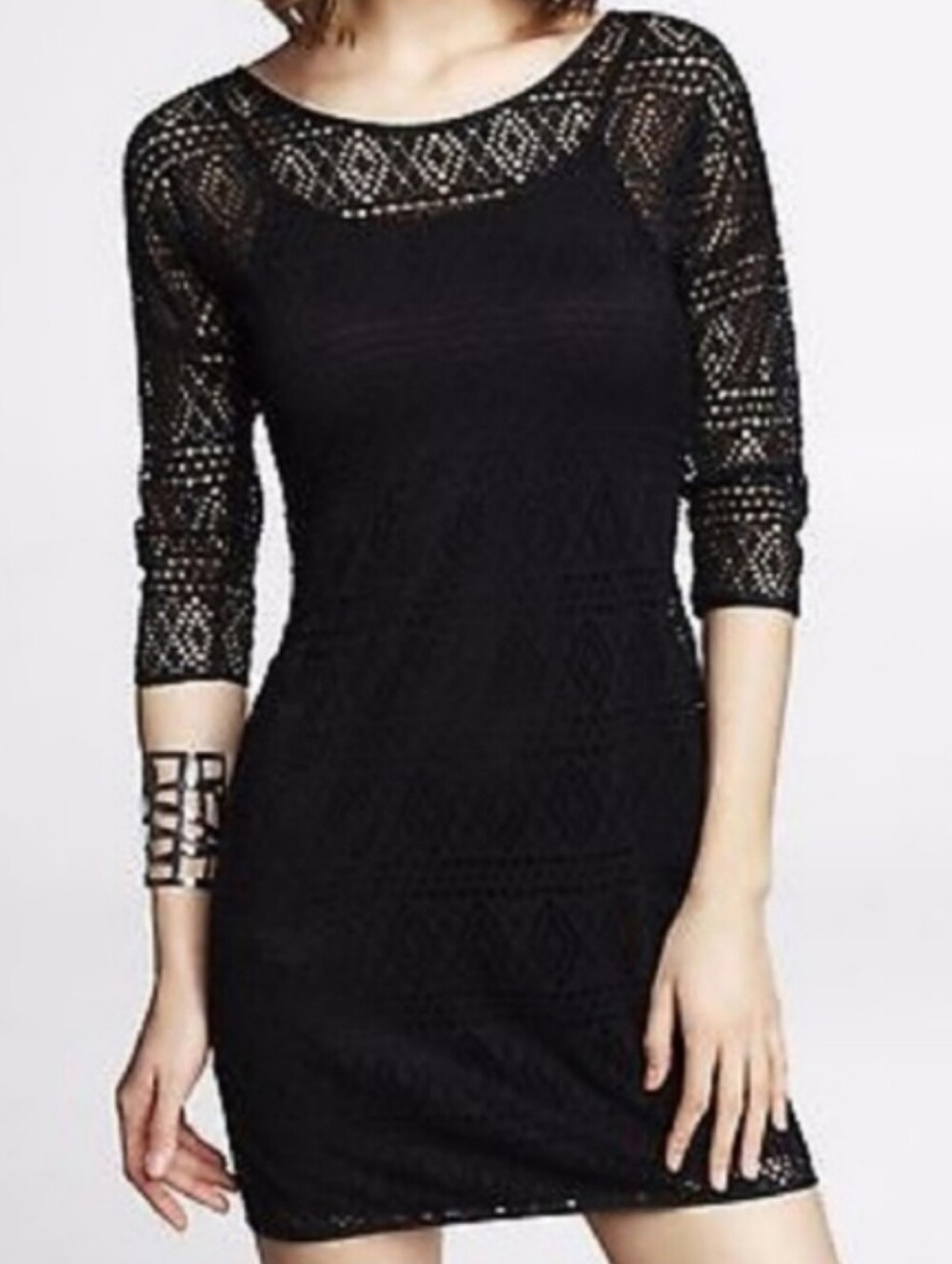 NWT EXPRESS Geometric Dress in Black